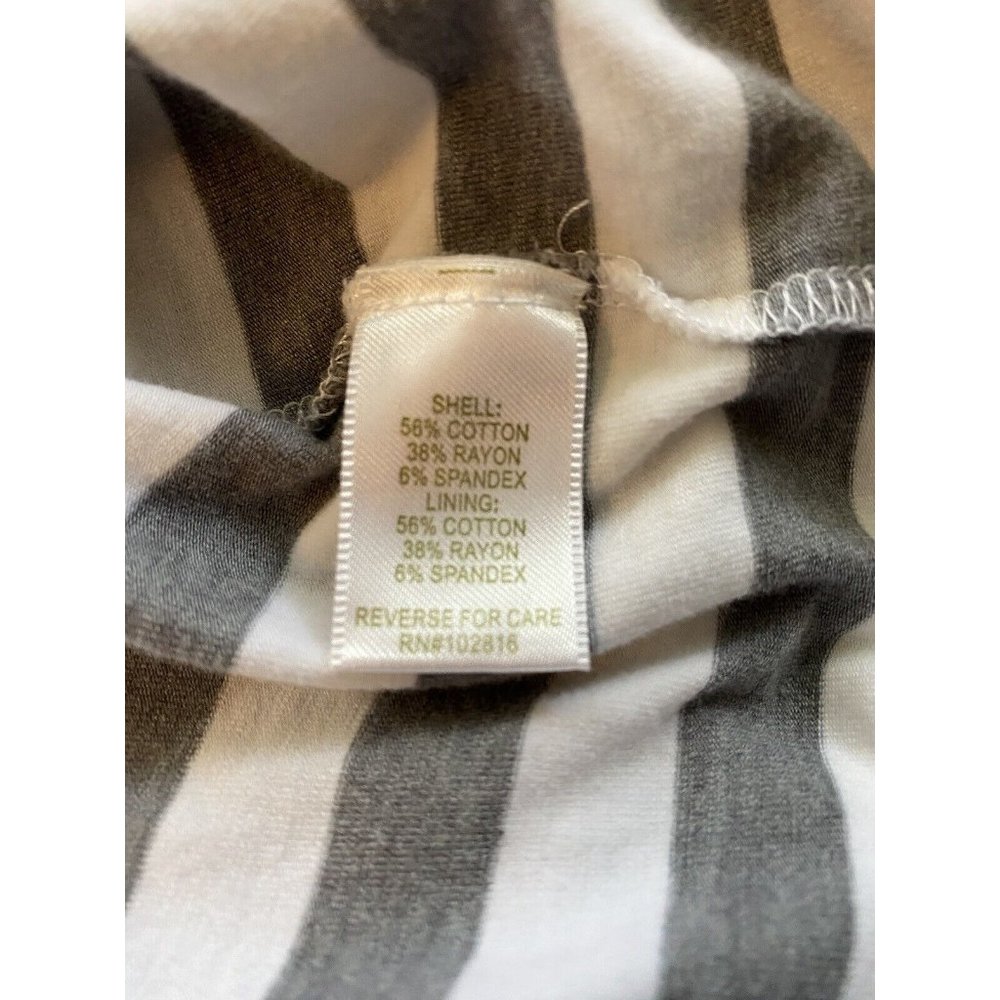 GARNET HILL Women S Double Layer Knit Dress Gray White Stripe Tunic Stretch 9159 - Picture 8 of 8